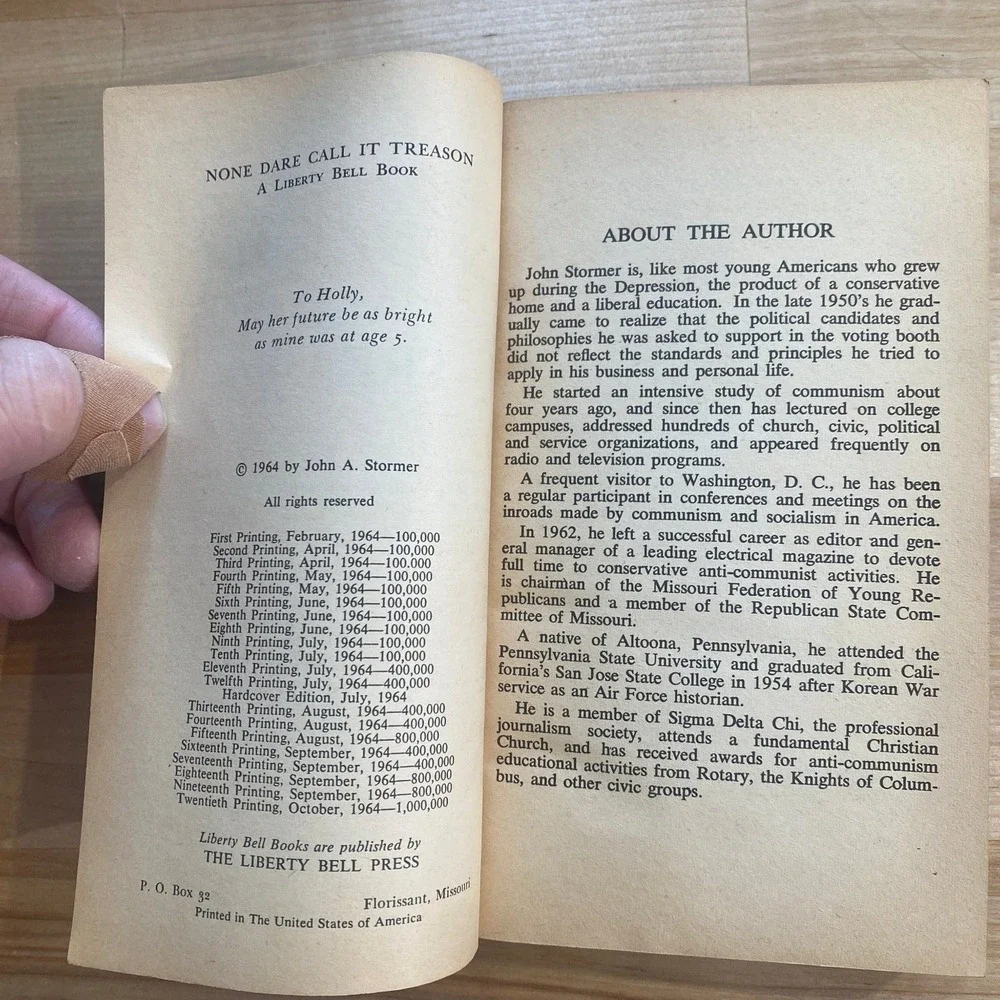 NONE DARE CALL IT TREASON John‎ A. Stormer 1964 Anti-Communist Cold War